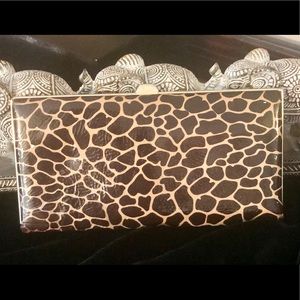 Full leather Animal Print Slim Wallet/Clutch